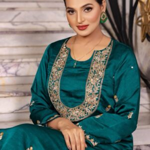 Green Handcrafted  Party Dress